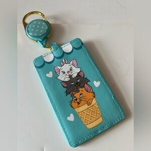 Disney Aristocats Kittens Ice Cream Retractable Lanyard ID Badge Cardholder